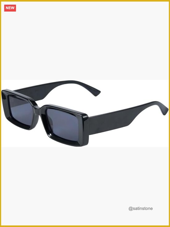 Trendy UV Protection Sunglasses for Women Men Rectangular PC Lens